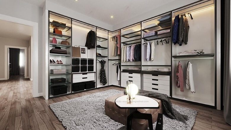 Mẫu thiết kế tủ quần áo hiện đại sang trọng cho nhà phố, nhà biệt thự
